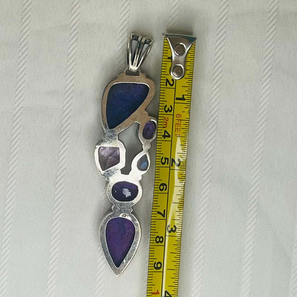 Silver Multi Gem Pendant - Picture 5 of 5
